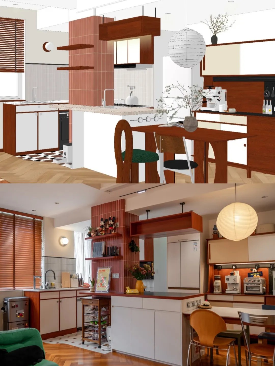 与家居博主的二搭中古风｜秋月｜全案托管设计